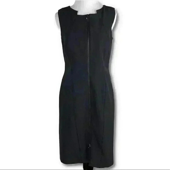 New Kenneth Cole collection womens zip down dress size 4 black pencil career LBD - Picture 1 of 11